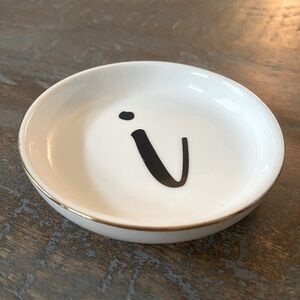 Initial Round Gold Detail Jewelry Tray